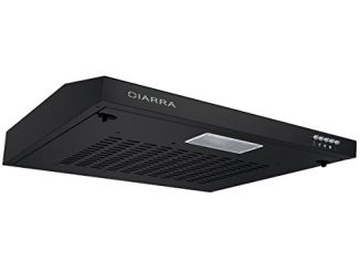 Ciarra Hotte Aspirante 60cm Encastrable Evacuation Recyclage Extracteur D'air Mural Filtrant 28w Eclairage Inox Noir