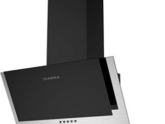 Ciarra Hotte De Cuisine Décorative Murale 60cm 380m³/h Evacuation Ou Recyclage 3 Vitesses Led Eclairage Inox&verre