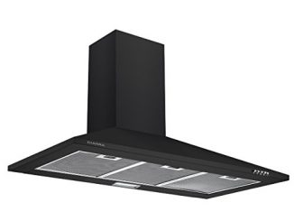 Ciarra Hotte De Cuisine Noire De 90cm Avec Cheminée Et Ventilateur D'extraction