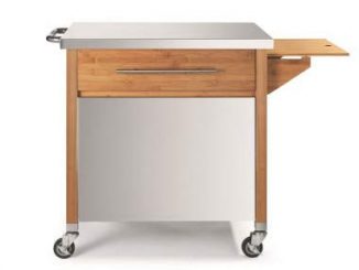 Dm Creation Chariot Plancha 1 Tiroir Bambou Et Inox 00231n