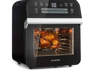 Klarstein Aerovital Cube Black Edition Friteuse à Air Chaud, 1600w, 12l De Volume, Minuterie, 13 Programmes, 3 Fonctions, Affichage Digital, Boîtier Résistant à La Chaleur, Noir