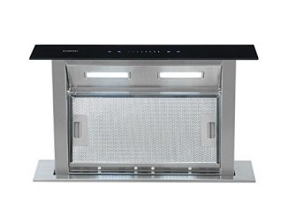 Klarstein Royal Flush Hotte Aspirante à Courant Descendant, 60 Cm, Puissante, Fonctionnelle, 430 M³/h, Éliminant Les Odeurs, 4 Niveaux, Minuterie D'extinction, Noir