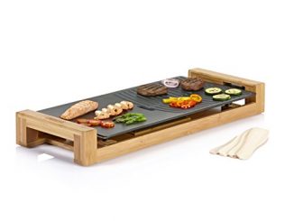 Princess 01.103025.01.001 103025 Plancha Chef Pure Duo Incurvée, Surface De Cuisson : 25 X 50 Cm, Plaque Lisse Et Striée, 1800 W, Noir/marron
