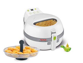 Tefal Fz7110 Actifry Friteuse à Air Chaud Avec Accessoires Snacking, 1 Kg, 1400 W Blanc/gris