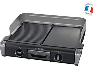 Tefal Tg804d14 Barbecue Électrique Bbq Family Flavor 2 En 1 De Table Grill Plancha Thermostat Réglable 2 Surfaces De Cuisson 2400w