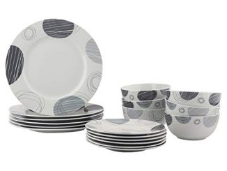 Amazonbasics Service De Table 18 pièces Ronds, Pour 6 personnes