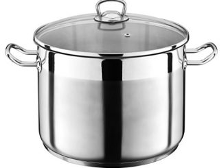 Gsw 643474 jumbo Professionnelle Casserole Avec Couvercle En Verre 30 x 28 cm/env. 20 l, Acier Inoxydable, Argent, 44 x 31,5 x 29,5 cm, 2 unités