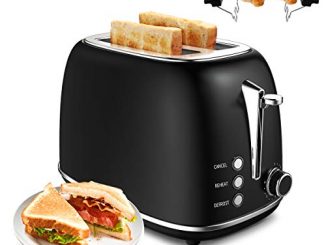 Morpilot Toaster Grille Pain Rétro 2 Fentes Acier Inoxydable,6 Niveaux Réglables,3 En 1 De Fonctions De Grille Pain,décongeler,réchauffer,815w Rapide Fonction