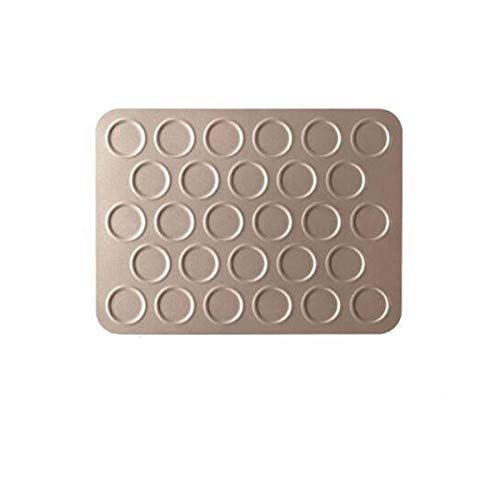 Plaque Macaron 35 Cavités Silicone Sur Aluminium - Tapis Cuisson Anti-Adhésif Pour Macarons, Biscuits, Muffins 35x25 Cm Plaque Four Patisserie