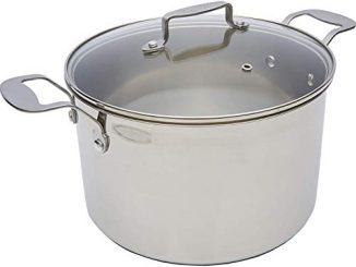Tefal E79162 Jamie Oliver Induction Casserole Avec Couvercle En Verre, 24 Cm De Diamètre, 6,7 L, Adapté Pour Induction, En Acier Inoxydable